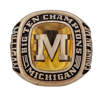 1990 Michigan Wolverines Big 10 Championship Players Ring - John Milligan